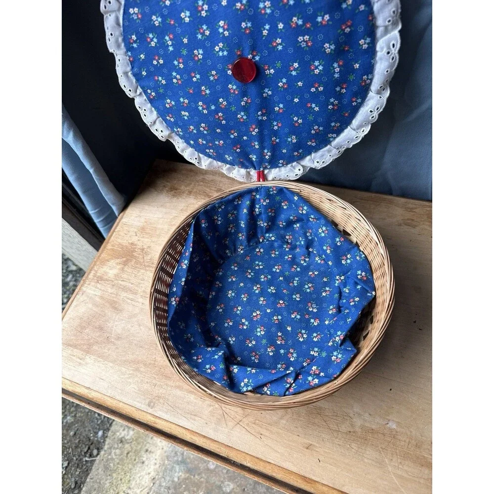 Vintage Floral Sewing Basket Organizing Storage Box Collectible